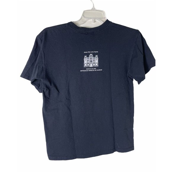 Vintage 1989 Smithsonian Institution Black Graphic Shirt Renwick Gallery - Picture 2 of 8